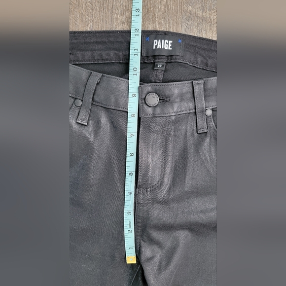 Paige Verdugo Ultra Skinny Ankle Jean's Women's 29 Sterling Black Luxe Coating - Picture 8 of 13